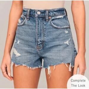 Abercrombie & Fitch The Mom Short High Rise Curve Love cut off shorts size 18